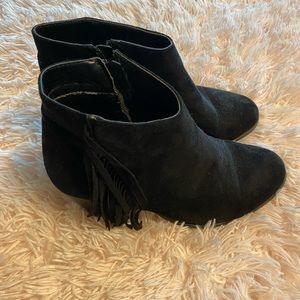 Pierre Dumas Black fringe booties